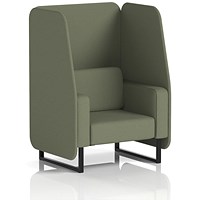Brixworth 1 Seater Open Booth, Black Legs, Main Line Flax Fabric, Monument Panels And Sofa