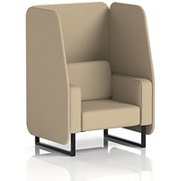 Brixworth 1 Seater Open Booth, Black Legs, Main Line Flax Fabric, Upminster Panels And Sofa