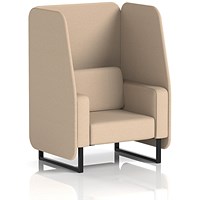 Brixworth 1 Seater Open Booth, Black Legs, Synergy Fabric, Affix Panels And Sofa