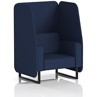 Brixworth 1 Seater Open Booth, Black Legs, Synergy Fabric, Alike Panels And Sofa