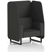 Brixworth 1 Seater Open Booth, Black Legs, Synergy Fabric, Mix Panels And Sofa