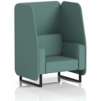 Brixworth 1 Seater Open Booth, Black Legs, Sumi Fabric, Handa Panels And Sofa
