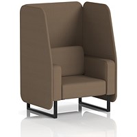 Brixworth 1 Seater Open Booth, Black Legs, Sumi Fabric, Osaka Panels And Sofa