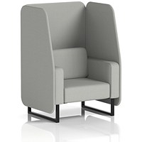 Brixworth 1 Seater Open Booth, Black Legs, Sumi Fabric, Tokyo Panels And Sofa