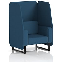 Brixworth 1 Seater Open Booth, Black Legs, Sumi Fabric, Uto Panels And Sofa