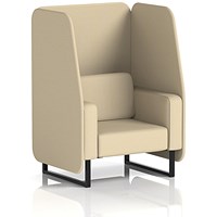 Brixworth 1 Seater Open Booth, Black Legs, Sumi Fabric, Zen Panels And Sofa