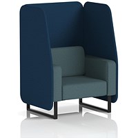 Brixworth 1 Seater Open Booth, Black Legs, X2 Fabric, Calculus Panels And Polygon Sofa