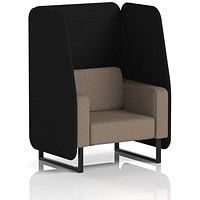 Brixworth 1 Seater Open Booth, Black Legs, X2 Fabric, Diameter Panels And Theory Sofa