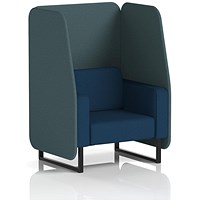 Brixworth 1 Seater Open Booth, Black Legs, X2 Fabric, Polygon Panels And Calculus Sofa