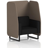 Brixworth 1 Seater Open Booth, Black Legs, X2 Fabric, Theory Panels And Diameter Sofa