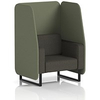 Brixworth 1 Seater Open Booth, Black Legs, Main Line Flax Fabric, Monument Panels And Temple Sofa