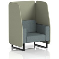 Brixworth 1 Seater Open Booth, Black Legs, Main Line Flax Fabric, Newbury Panels And Westminster Sofa