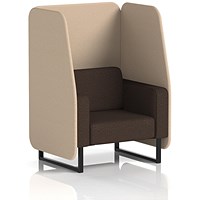 Brixworth 1 Seater Open Booth, Black Legs, Synergy Fabric, Affix Panels And Wed Sofa