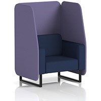 Brixworth 1 Seater Open Booth, Black Legs, Synergy Fabric, Order Panels And Alike Sofa