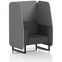 Brixworth 1 Seater Open Booth, Black Legs, Synergy Fabric, Partner Panels And Mix Sofa