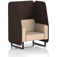 Brixworth 1 Seater Open Booth, Black Legs, Synergy Fabric, Wed Panels And Affix Sofa
