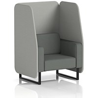 Brixworth 1 Seater Open Booth, Black Legs, Sumi Fabric, Tokyo Panels And Kobe Sofa