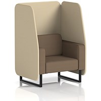 Brixworth 1 Seater Open Booth, Black Legs, Sumi Fabric, Zen Panels And Osaka Sofa