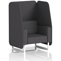Brixworth 1 Seater Open Booth, White Legs, X2 Fabric, Arithmetic Panels And Sofa