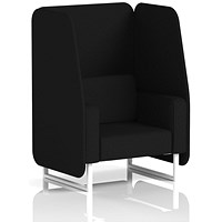 Brixworth 1 Seater Open Booth, White Legs, X2 Fabric, Diameter Panels And Sofa