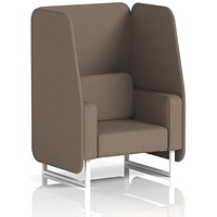 Brixworth 1 Seater Open Booth, White Legs, X2 Fabric, Theory Panels And Sofa