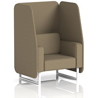 Brixworth 1 Seater Open Booth, White Legs, Main Line Flax Fabric, Bank Panels And Sofa