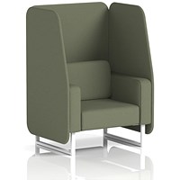 Brixworth 1 Seater Open Booth, White Legs, Main Line Flax Fabric, Monument Panels And Sofa