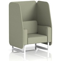 Brixworth 1 Seater Open Booth, White Legs, Main Line Flax Fabric, Newbury Panels And Sofa