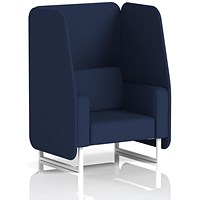 Brixworth 1 Seater Open Booth, White Legs, Synergy Fabric, Alike Panels And Sofa