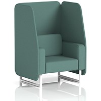 Brixworth 1 Seater Open Booth, White Legs, Sumi Fabric, Handa Panels And Sofa