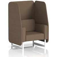 Brixworth 1 Seater Open Booth, White Legs, Sumi Fabric, Osaka Panels And Sofa
