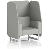Brixworth 1 Seater Open Booth, White Legs, Sumi Fabric, Tokyo Panels And Sofa