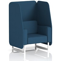 Brixworth 1 Seater Open Booth, White Legs, Sumi Fabric, Uto Panels And Sofa