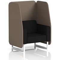 Brixworth 1 Seater Open Booth, White Legs, X2 Fabric, Theory Panels And Diameter Sofa