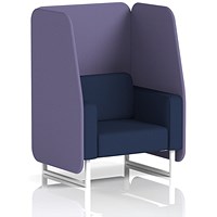 Brixworth 1 Seater Open Booth, White Legs, Synergy Fabric, Order Panels And Alike Sofa