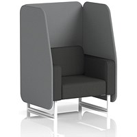 Brixworth 1 Seater Open Booth, White Legs, Synergy Fabric, Partner Panels And Mix Sofa