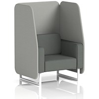 Brixworth 1 Seater Open Booth, White Legs, Sumi Fabric, Tokyo Panels And Kobe Sofa