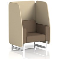 Brixworth 1 Seater Open Booth, White Legs, Sumi Fabric, Zen Panels And Osaka Sofa