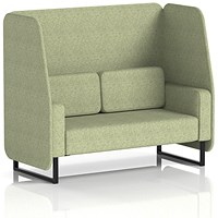 Brixworth 2 Seater Open Booth, Black Legs, Rivet Fabric, Burnish Panels And Sofa