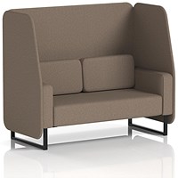 Brixworth 2 Seater Open Booth, Black Legs, X2 Fabric, Theory Panels And Sofa