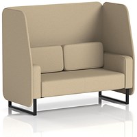 Brixworth 2 Seater Open Booth, Black Legs, Main Line Flax Fabric, Upminster Panels And Sofa