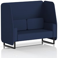 Brixworth 2 Seater Open Booth, Black Legs, Synergy Fabric, Alike Panels And Sofa
