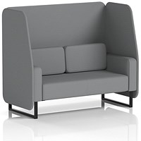 Brixworth 2 Seater Open Booth, Black Legs, Synergy Fabric, Partner Panels And Sofa