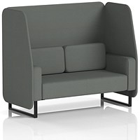 Brixworth 2 Seater Open Booth, Black Legs, Sumi Fabric, Kobe Panels And Sofa