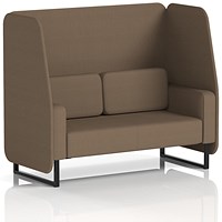 Brixworth 2 Seater Open Booth, Black Legs, Sumi Fabric, Osaka Panels And Sofa