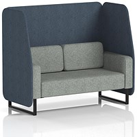 Brixworth 2 Seater Open Booth, Black Legs, Rivet Fabric, Crucible Panels And Prime Sofa