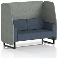 Brixworth 2 Seater Open Booth, Black Legs, Rivet Fabric, Prime Panels And Crucible Sofa