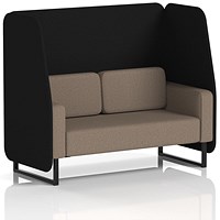 Brixworth 2 Seater Open Booth, Black Legs, X2 Fabric, Diameter Panels And Theory Sofa