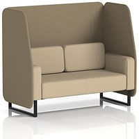 Brixworth 2 Seater Open Booth, Black Legs, Main Line Flax Fabric, Bank Panels And Upminster Sofa