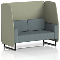 Brixworth 2 Seater Open Booth, Black Legs, Main Line Flax Fabric, Newbury Panels And Westminster Sofa